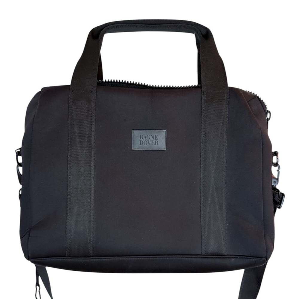Dagne Dover Black Weston Neoprene Laptop Bag Work Bag Briefcase Travel Bag
